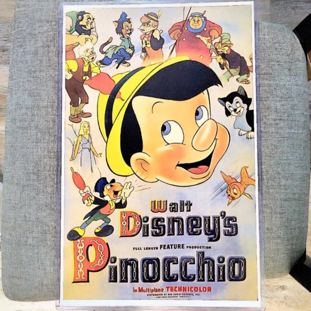 Walt Disney Pinocchio Vintage Movie Poster Print